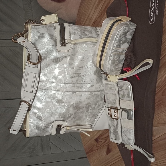 Coach Handbags - Coach Vintage Signature Tie Dye Shoulder Tote, Wristlet, Pouch, & Dusty